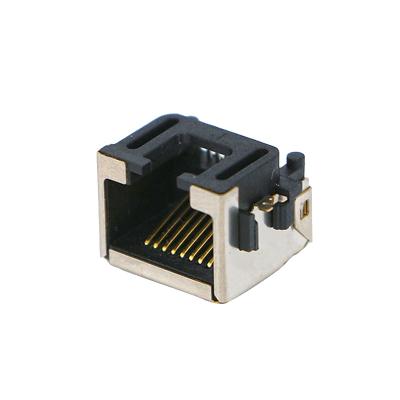 China PCB RJ45 Connector 1 Port Mid Mount Connector RJ45 REC Female Offset 8.6mm for sale