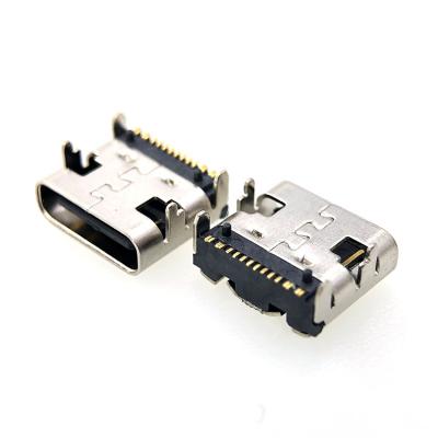 China USB Horizontal Type C Connector Female 16 SMT Circuits For Port Charging Charging Socket for sale