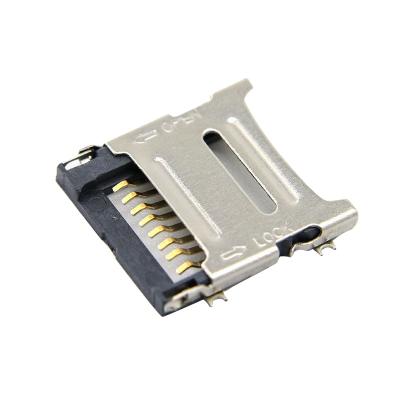 China Micro PCB Connector SD Card Hinged Type TF Card Socket 8P H=1.8mm SD Memory Card Cover Connector for sale