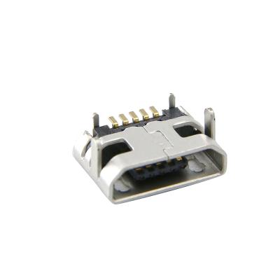 China Horizontal Micro USB Connector Female 5 Pin SMT USB B USB 2.0 Micro Receptacle Connector For Charging for sale