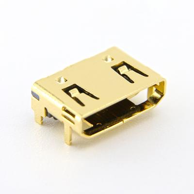 China MINI Horizontal HD 2.1 Receptacle Connector HD C Connector Female 19 Pin SMT Multimedia Connector for sale