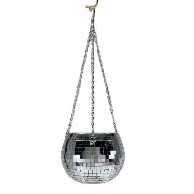 China Best price fashion design disco ball factory light hanger with metal hook macrame chain hanger for sale