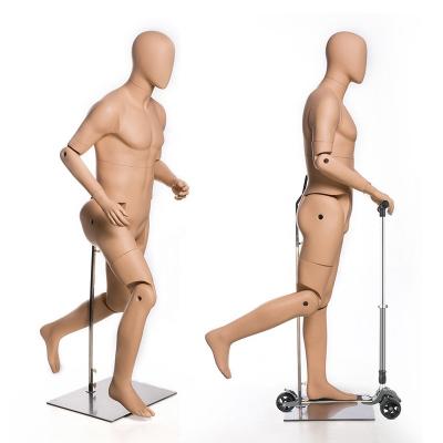 China HM02-G full body flexible mannequin male movable joint mannequin wooden arms male mannequin for sale