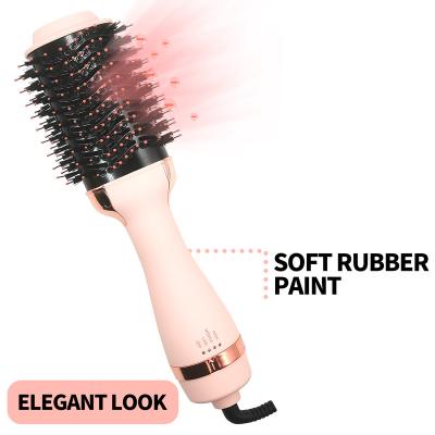 China New One Step Blowdryer Electric Pink Ionic Professional Professional Hot Rotating Airbrush 3 in 1 Hair Dryer Brush for sale