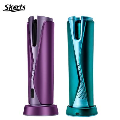 China Auto Curling Skerts Auto Curling Luxury Fashion Wireless Ceramic Rotating Portable Radio Auto Wave Rollers Cordless Hair Curler for sale