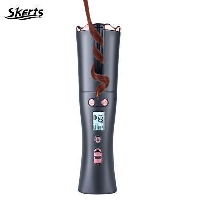 China SKERTS USB Ceramic Rechargeable Portable Radio Smart Hair Curling Iron Automatic Electric Rotating Magic Wireless Hair Curler for sale