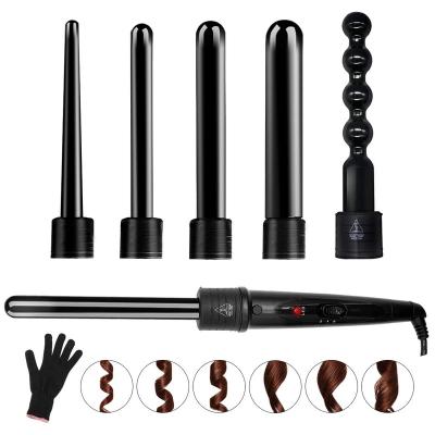 China infrared & Function Ionic Private Label Professional 6 In 1 Interchangeable Barrels Magic Wand Chapinha Roller Electric Rotating Hair Curling Iron for sale