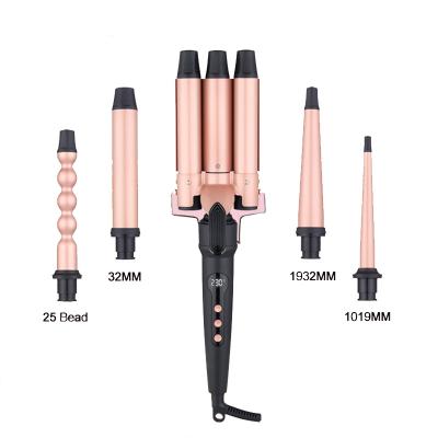 China infrared & Ionic Function Interchangeable Styler 5 in 1 Clip Hair Iron Curls Anti-scalding Professional Hair Curling Iron LCD Display Hair Curler Set for sale