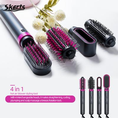 China Electric Negative Ion Multifunctional Movable Ionic Skerts 4 in 1 Quickly Paint One Step Hot Airbrush Hair Dryer Brush for sale