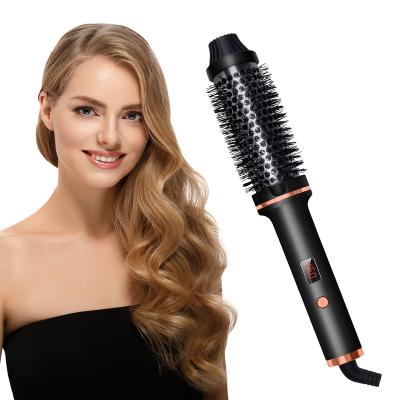 China New Model Ionic 3 in 1 Airbrush Hot Powerful Hair Straightening Comb Private Labeling One Step Hair Dryer Brush with LCD Display for sale