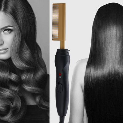 China For Home Use Bling Wholesale Private Label Copper Custom High Temperature Hair Straightener Electric Hot Comb For African American Hair for sale