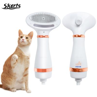 China SKERTS Cat Dog Pet Grooming Comb Portable Viable Fur Fan Adjustable Temperature 2 In 1 Pet Brush Dryer for sale