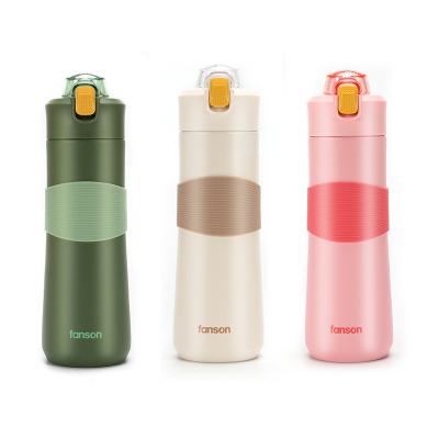 China PORTABLE Large Mouth Double-wall Tumbler Cups Squeeze Stainless Steel Water Bottle Insulated Water Bottles With Lid for sale