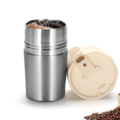 China Viable 300ml Mini Wide Mouth Custom Stainless Steel Portable Coffee Mug With Lid for sale