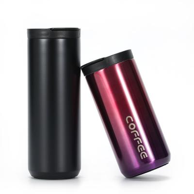 China Sustainable 350ml , 500ml Stainless Steel Wholesale Travel Portable Lean Double Wall Coffee Tumbler for sale