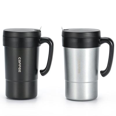 China Sustainable Wholesale Reusable Large Stainless Steel 650ml Insulated Coffee Mug With Handle for sale