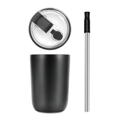 China Amazon New Design Customized Viable Hot Sale Coffee Cup Customized Vacuum Tumbler Travel Mug With Stainless Steel Straw Lid for sale