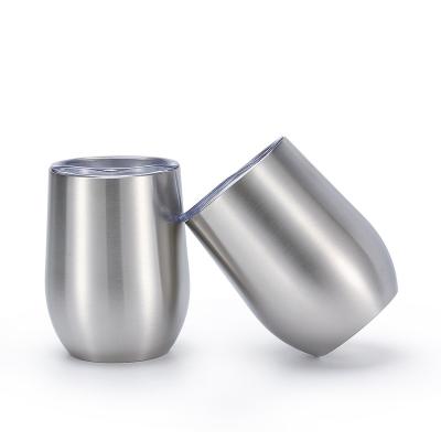 China Wholesale Viable 12oz Egg Shape Mug Personalized Stainless Steel Wine Tumbler Coffee Mugs With Lid for sale