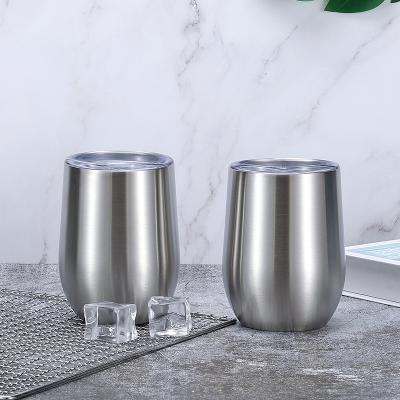 China Custom Amazon 12oz Stainless Steel Wine Vacuum Egg Shape Double Tumbler Insulated Top Selling Mugs Custom Made With Lids for sale