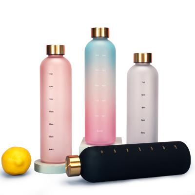 China Amazon Product Sustainable Hot Selling Outdoor Close Mouth Gym Bottle Custom Frosted Tritan Plastic Water Bottles With Logo for sale