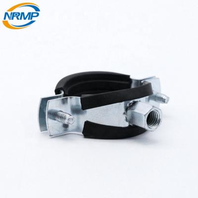 China Heavy Duty Steel M8 / M10 Rubber Lined Heavy Duty Pipe Clamp for sale