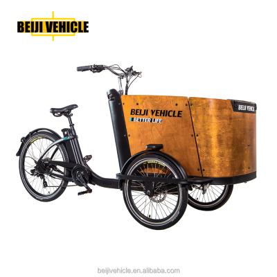 China Beiji New Model Electric Passenger Three Wheel Cargo Bike / Tricycle With Arch Wooden Case for sale