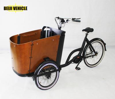 China Aluminum electric passenger family bakfiets tricycle cargo bikes for sale