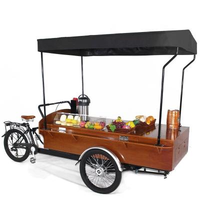 China Mobile Modern Three Wheel Cargo Coffee Cart With Rear Trailer for sale