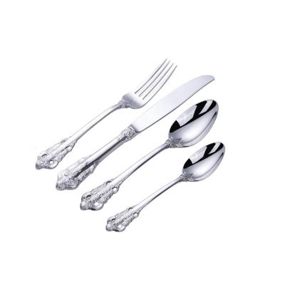 China Travel Disposable Wedding Flatware 304 18/10 Spoon 18 10 And Forking Silver Stainless Steel Cutlery for sale