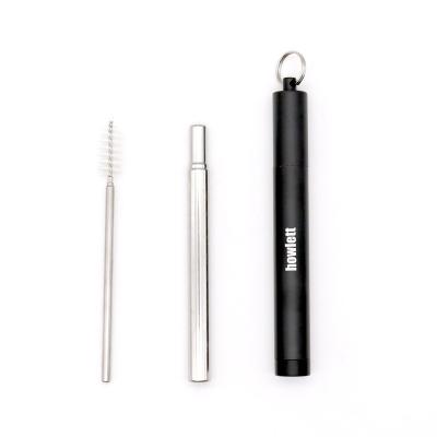 China Amazon 304 eco stainless steel disposable metal drinking collapsible straw with case for sale