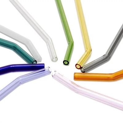 China Disposable Safe Hot Sale Borosilicate Colored Drinking Glass Changing Straw for sale