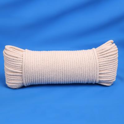 China Durable 6mm Polyester Solid Cotton Braided Rope 8mm Belt Rope Cotton Rope Cotton for sale