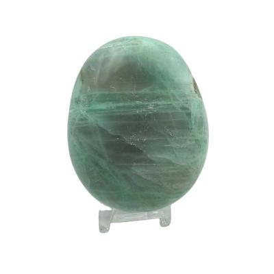 China Wholesale Natural China Green Moonstone Palm Crystal Palm Healing Crystal Stone For Decoration for sale