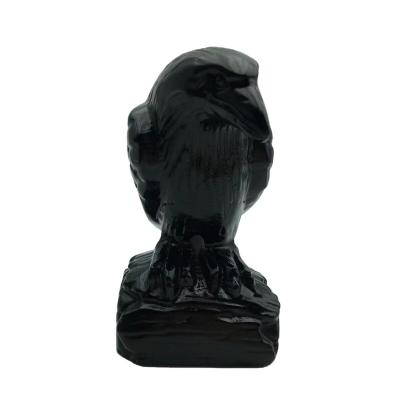 China China Hot Selling Hand Carved Natural Gemstones Healing Quartz Obsidian Raven For Decoration for sale