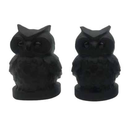 China China Cheap Sales Design Obsidian Owl Fashion Healing Decorative Ornament Obsidian Owl for sale