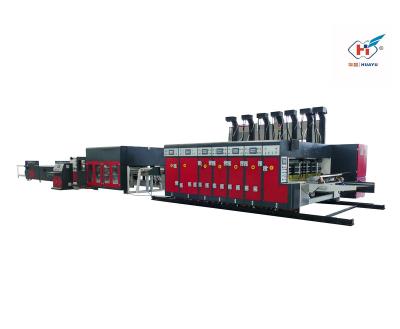 China Full Automatic Corrugated Box Making Machine Carton Printing Slotting Die Cutting Gluing Folding Machine For Carton Box for sale