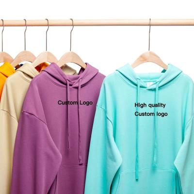 China Customized Anti-Shrink 22 Color 370G Cotton Heavy Drop Shoulder Hoodies Slim Hooded Sweatshirt Plus Size Pullover Casual Hoodies for sale