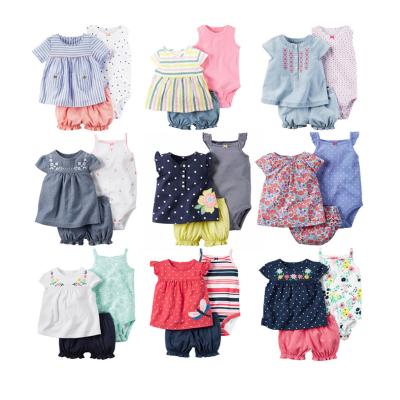 China 3 piezas nie ruffle smocked baby romper anti-shrink baby ropa bebes de para romper girl set clothing for sale