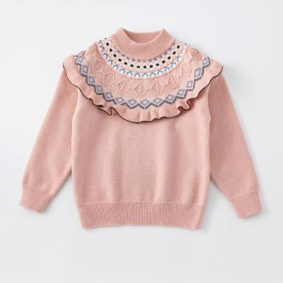 China Anti-pilling Girls Turtle Neck Sweaters Children Knit Tops Chunky Pullover Jumper Clothes for sale