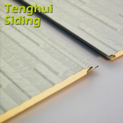 China CE Tenghui Siding Galvanize Steel Siding House Utilize PU Sandwich Wall Panel for sale