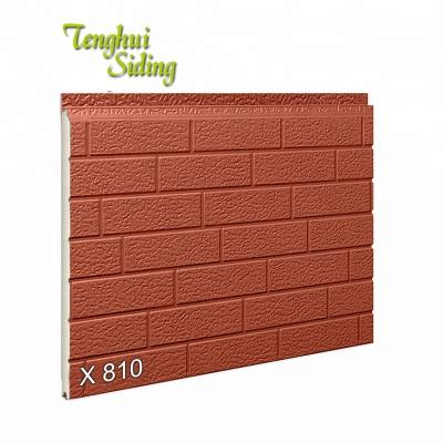 China 2020 Construction New Product Single Exterior Wall Cladding PU Sandwich Panel Single Exterior Decorative Brick Insulated Panel for sale