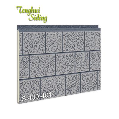 Cina Building Dalian Tenghui Brick-concrete + Superior + Wainscoting Steel Sandwich Panel PU Polyurethane Wall Panel Villas in vendita