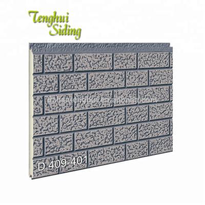 China Lightweight Exterior Metal PU Foam Sandwich Siding Panel For Steel Construction for sale