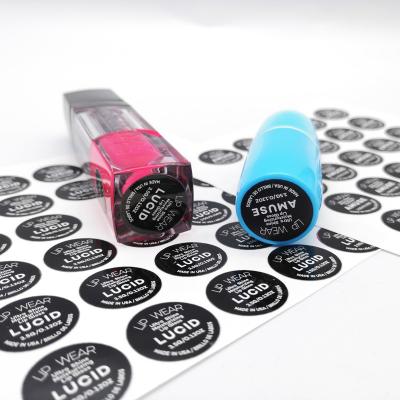 China Osmo Lipstick Holographic Lip Gloss Logo Custom Printing Labels Around Adhesive Stickers For Bottle Top And Bottom for sale