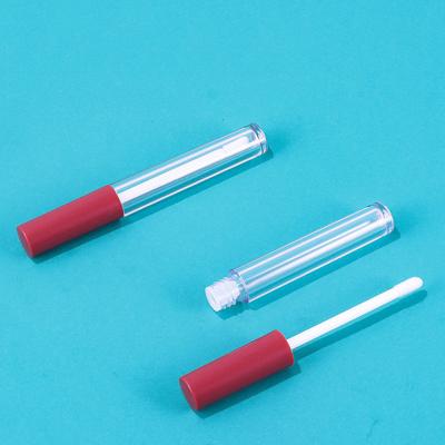 China Custom Logo Osmo Slim Tube Lip Gloss Tube Lip Gloss Bottle 2.5ml Round Bar Bottle Cap Lip Gloss Cosmetic Empty Red Clear Tube Lip Gloss For Makeup for sale