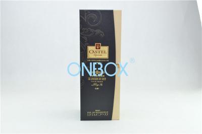 China Dark Blue Cardboard Personalized Wine Box Flocking Blister Insert Form for sale