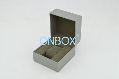 China High Class Single Watch Boxes Grey Velvet Lining With Watch Pillow for sale