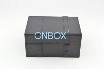 China Black PU Leather Watch Boxes High End Jewelry Packaging With Removable Pillow for sale