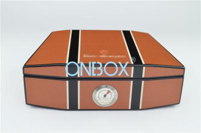 China Cedar Wood Cigar Boxes In Luxury High Gloss Painting With Humidometer In Customized Pattern for sale