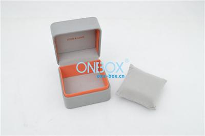 China Customized Square Watch Gift Boxes Grey With Soft Pillow Insert for sale